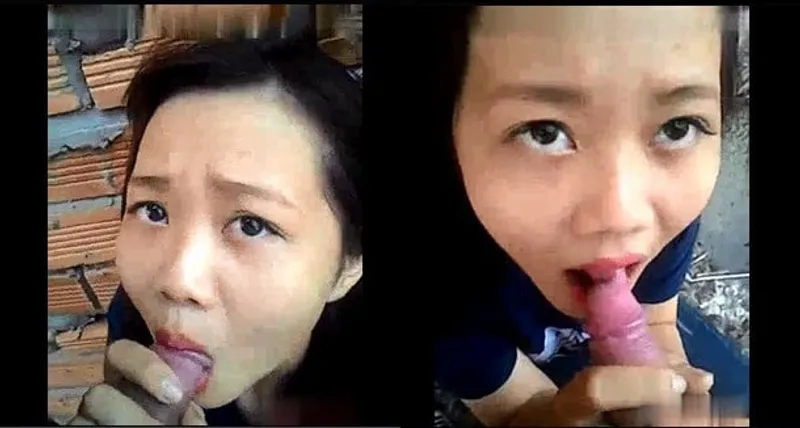 Nhân tình bú chuối ở vườn sau nhà